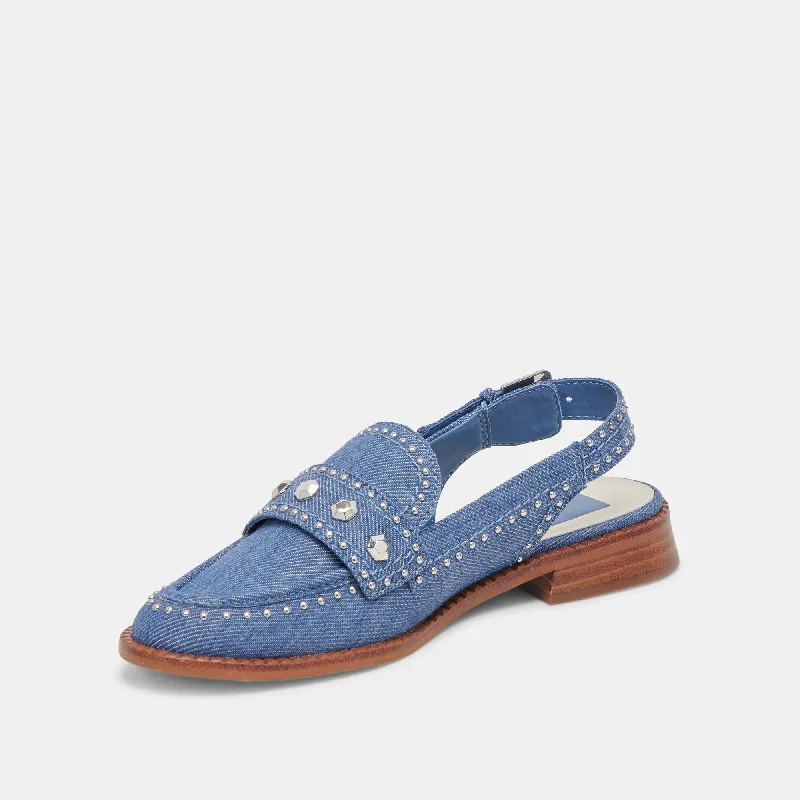 HARDI STUD LOAFERS BLUE DENIM