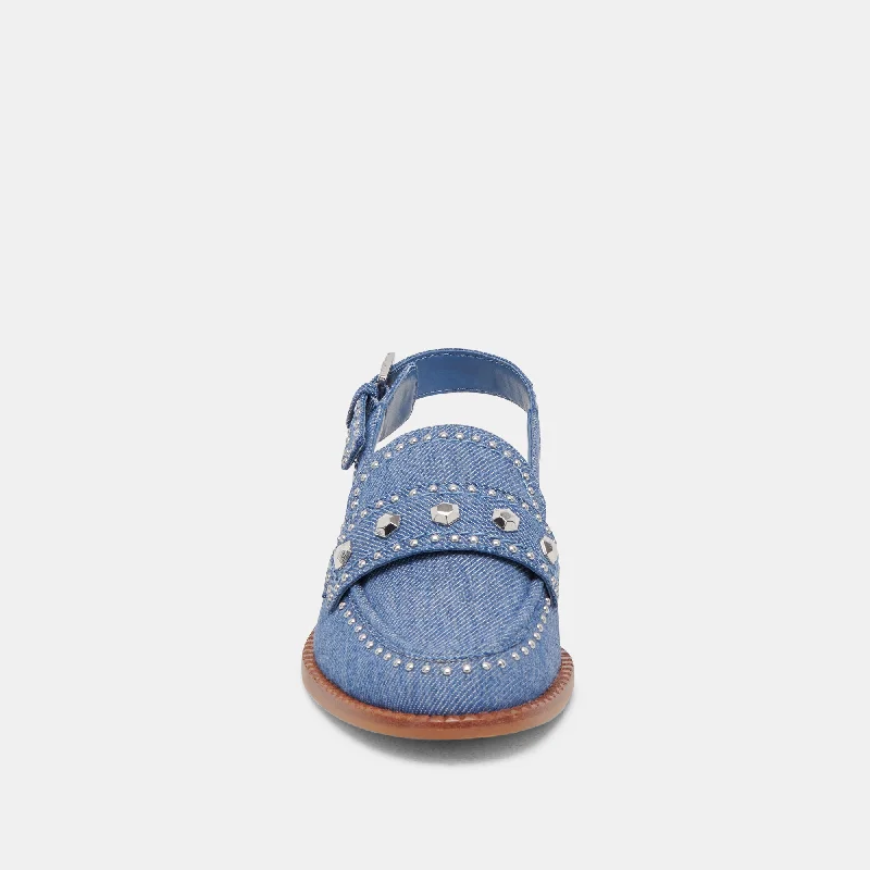 HARDI STUD LOAFERS BLUE DENIM