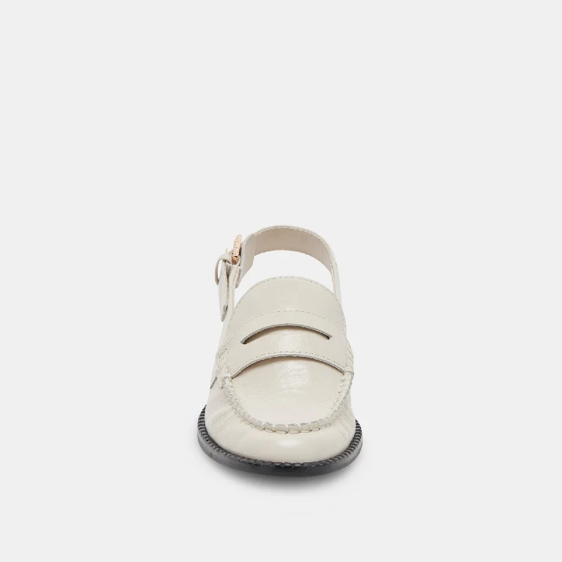 HARDI WIDE LOAFERS IVORY CRINKLE PATENT