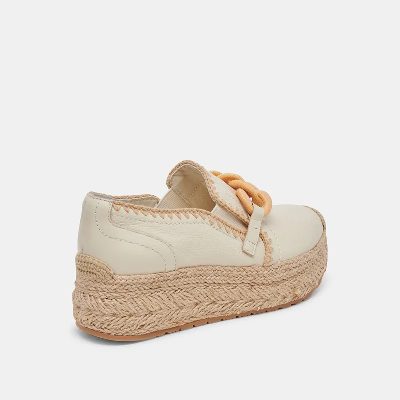 JHENEE ESPADRILLE SNEAKERS IVORY LEATHER