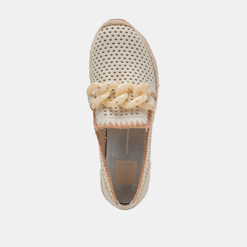 JHENEE ESPADRILLE SNEAKERS IVORY PERFORATED NUBUCK