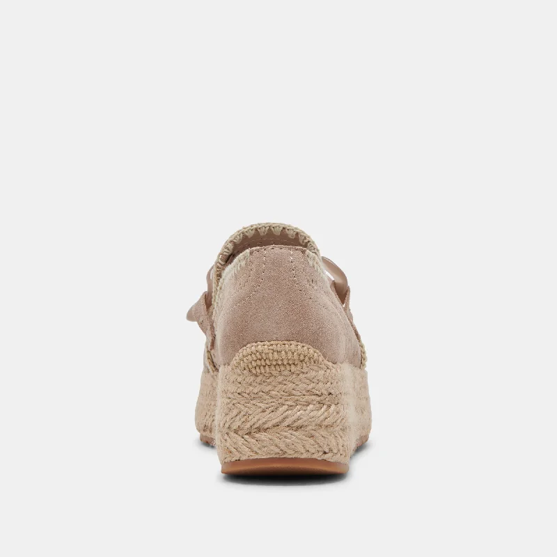 JHENEE ESPADRILLE SNEAKERS TAUPE PERFORATED SUEDE