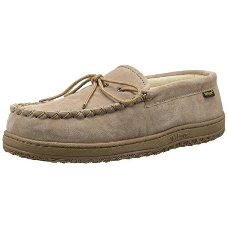 Old Friend Mens WASHINGTON Suede Terry Cloth Moccasin Slippers