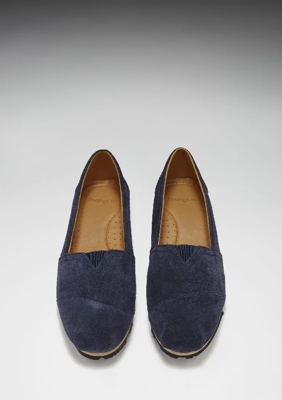 Women's Chukka Espadrilles, navy blue suede