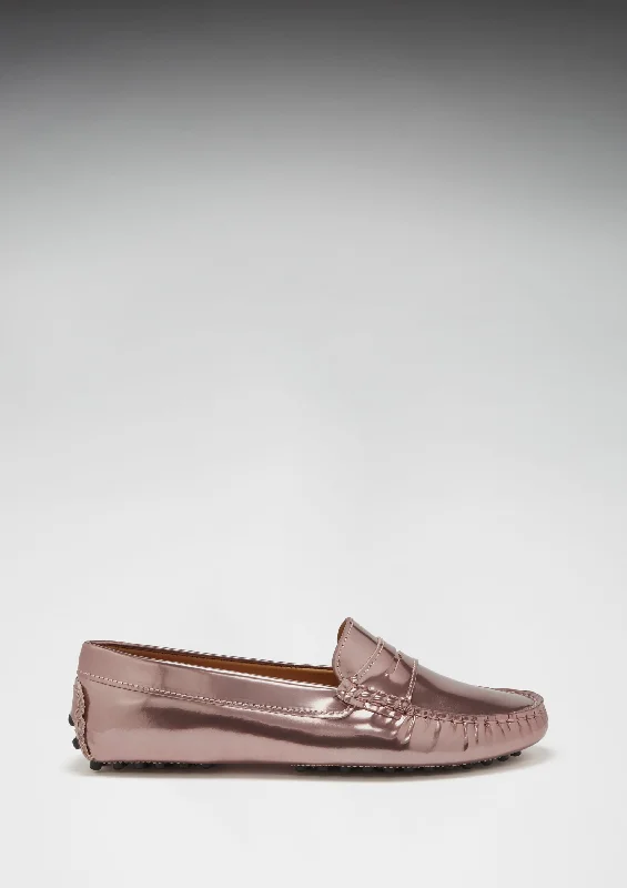 Women's Penny Driving Loafers, rose gold patent leather