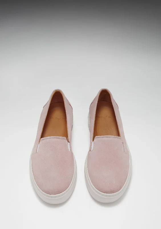 Women's Slip-On Sneakers, ice pink suede