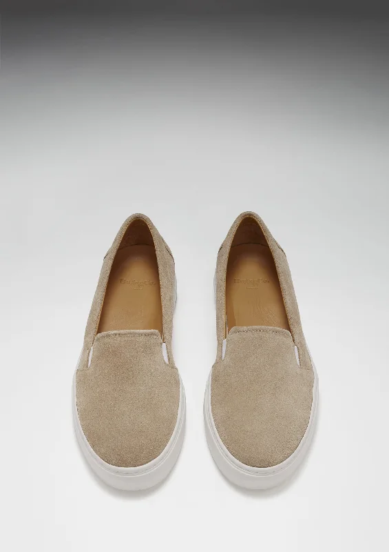 Women's Slip-On Sneakers, taupe suede