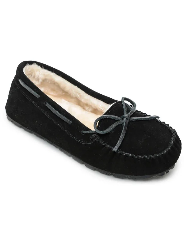 Junior Trapper Womens Suede Faux Fur Moccasins