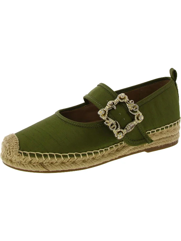 Maddy Womens Silk Buckle Mary Janes