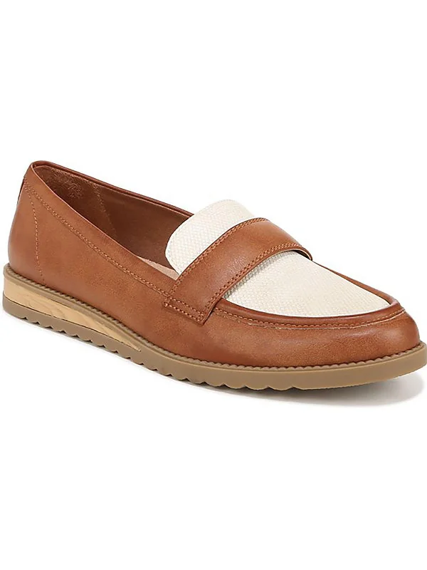 Womens Faux Leather Wedge Loafers