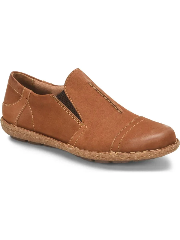 Womens Leather Slip On Espadrilles