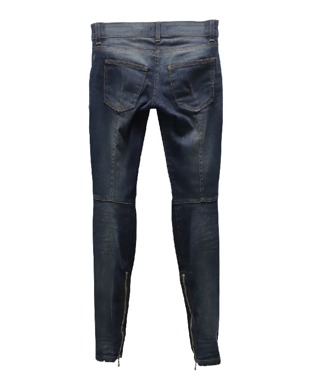 Don't Miss Out!Don't Miss Out!Balmain Pocket Skinny Jeans in Blue Cotton