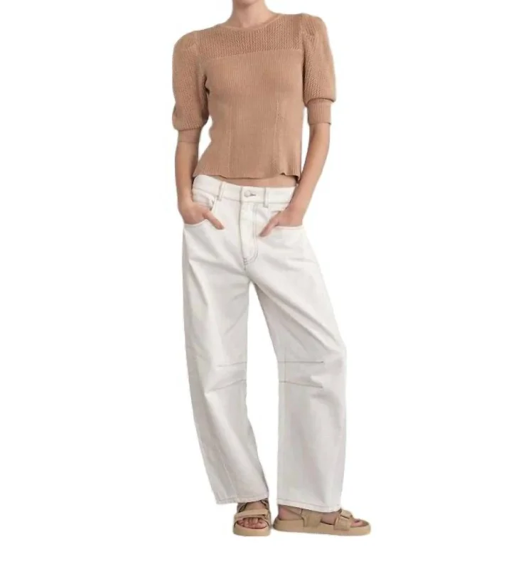 Save Up to 50% Off!Save Up to 50% Off!Barrel Jeans In Cream