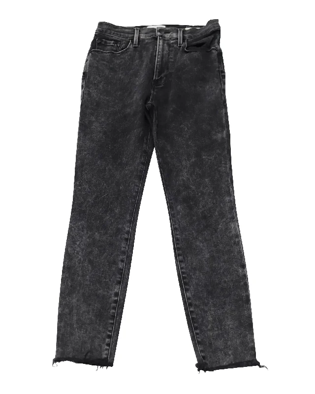 Score Big Savings Today!Score Big Savings Today!Frame Le High Straight High-Rise Jeans in Black Cotton