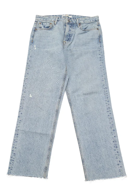 Steals and Deals Await!Steals and Deals Await!Grlfrnd Helena Frayed High Rise Jeans in Blue Denim Steals and Deals Await!Steals and Deals Await!Grlfrnd Helena Frayed High Rise Jeans in Blue Denim