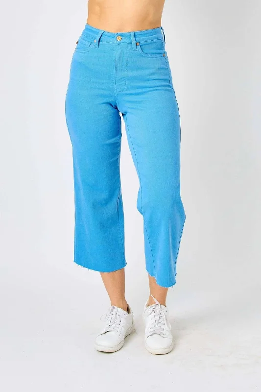 Flash Sale – Act Fast!Flash Sale – Act Fast!High Rise Dyed Tummy Control Crop Wide Leg Jean In Sky Blue Flash Sale – Act Fast!Flash Sale – Act Fast!High Rise Dyed Tummy Control Crop Wide Leg Jean In Sky Blue