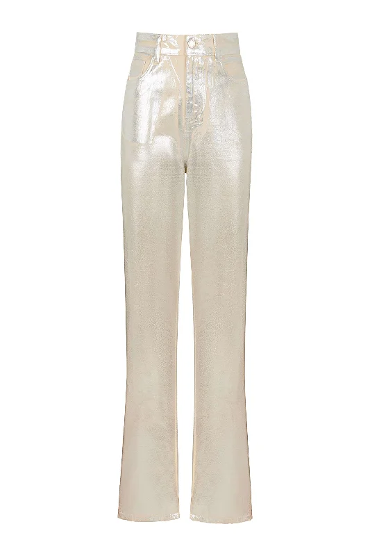 Must-Have Deals Inside!Must-Have Deals Inside!Metallic Straight Leg Jeans