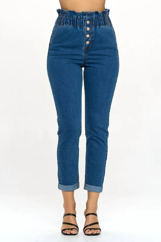 Exclusive Deals Just for You!Exclusive Deals Just for You!Paperbag Smocked Waist Buttonfly Jeans In Denim Exclusive Deals Just for You!Exclusive Deals Just for You!Paperbag Smocked Waist Buttonfly Jeans In Denim