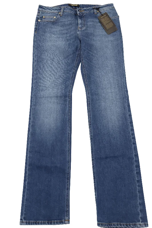 Enjoy Huge Discounts Now!Enjoy Huge Discounts Now!Roberto Cavalli Straight Jeans with Logo in Blue Cotton Enjoy Huge Discounts Now!Enjoy Huge Discounts Now!Roberto Cavalli Straight Jeans with Logo in Blue Cotton