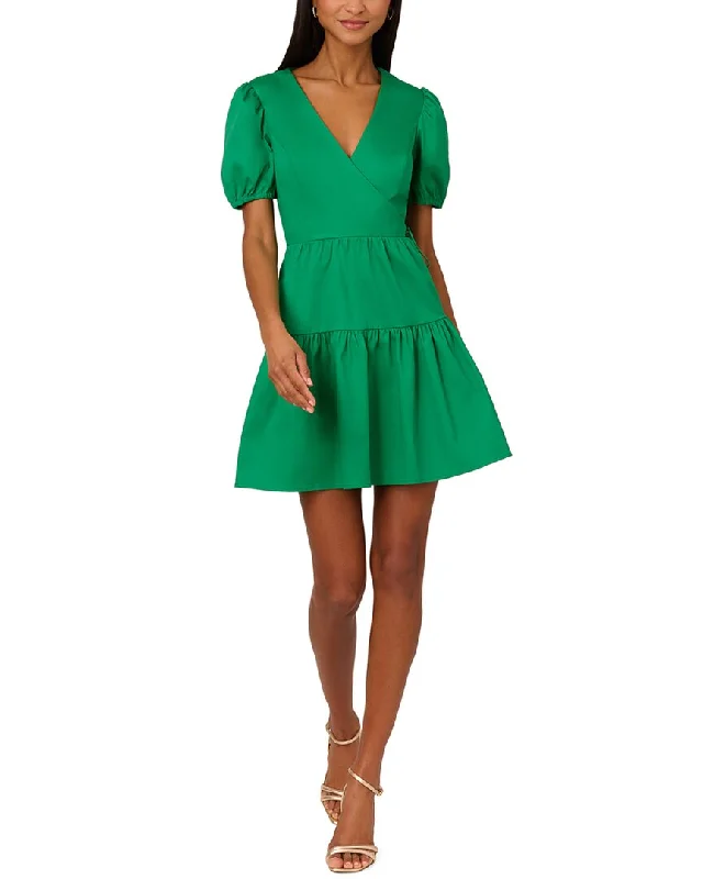 Your Wallet Will Thank You!Your Wallet Will Thank You!Adrianna Papell V-Neck Puff Sleeves Stretch Short Dress Your Wallet Will Thank You!Your Wallet Will Thank You!Adrianna Papell V-Neck Puff Sleeves Stretch Short Dress