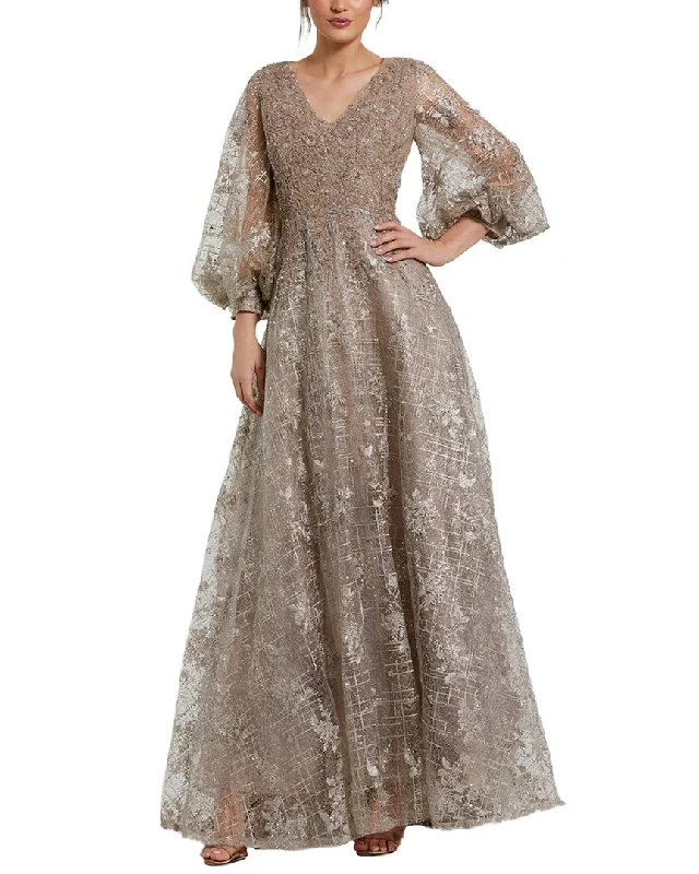Shop Before It’s Gone!Shop Before It’s Gone!Mac Duggal Embellished Plunge Neck Puff Sleeve A-Line Gown Shop Before It’s Gone!Shop Before It’s Gone!Mac Duggal Embellished Plunge Neck Puff Sleeve A-Line Gown
