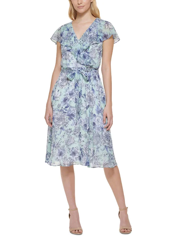 Best Price of the Season!Best Price of the Season!Petites Womens Chiffon Floral Fit & Flare Dress Best Price of the Season!Best Price of the Season!Petites Womens Chiffon Floral Fit & Flare Dress