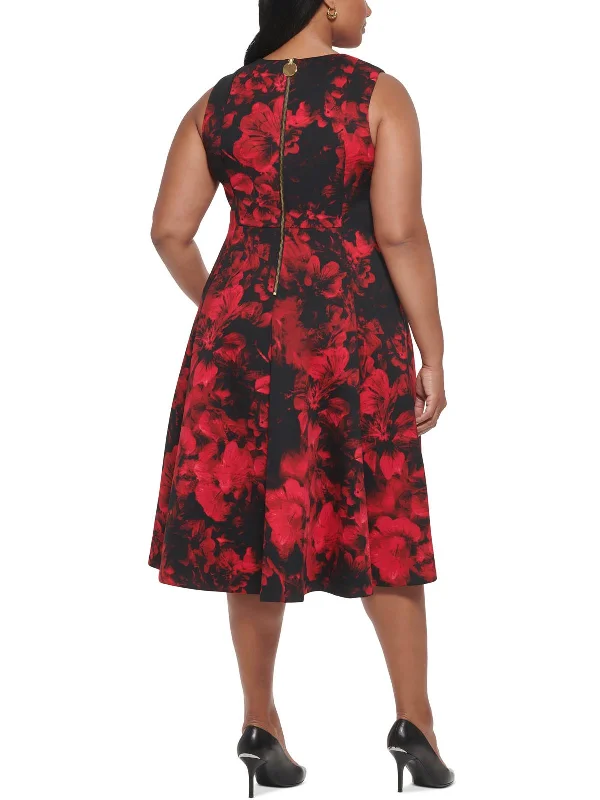 Limited Edition, Limited Price!Limited Edition, Limited Price!Plus Womens Floral Midi Fit & Flare Dress Limited Edition, Limited Price!Limited Edition, Limited Price!Plus Womens Floral Midi Fit & Flare Dress