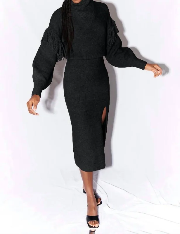 Your Shopping Wish, Our Discount Command!Your Shopping Wish, Our Discount Command!Angelle Fringe Midi Dress In Black Your Shopping Wish, Our Discount Command!Your Shopping Wish, Our Discount Command!Angelle Fringe Midi Dress In Black