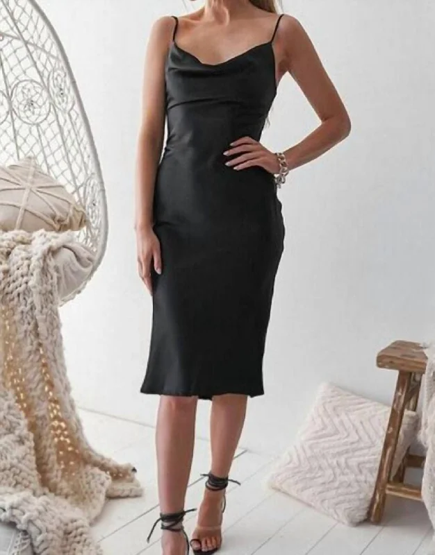 Your Shopping Wish, Our Discount Command!Your Shopping Wish, Our Discount Command!Aspen Satin Midi Dress In Black