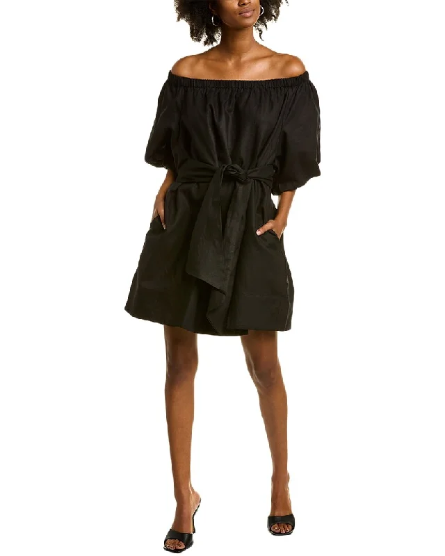 Instant Savings Await!Instant Savings Await!Beulah Off-The-Shoulder Linen-Blend Mini Dress