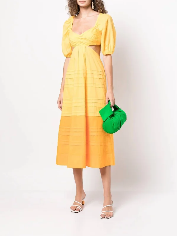 Snag the Best Prices Now!Snag the Best Prices Now!Carina Midi Dress In Goldie/persimmon Snag the Best Prices Now!Snag the Best Prices Now!Carina Midi Dress In Goldie/persimmon
