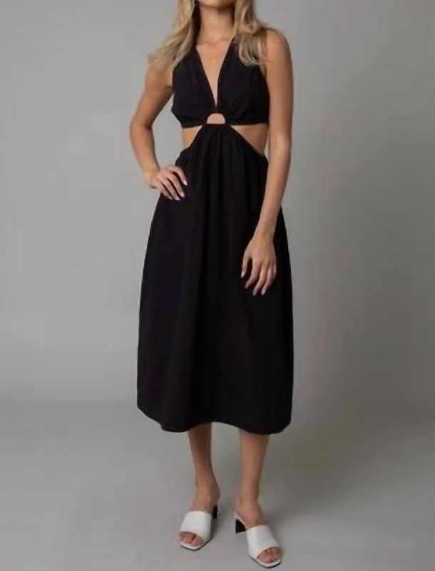 Shop Before It’s Gone!Shop Before It’s Gone!Cut-Out Midi Dress In Black