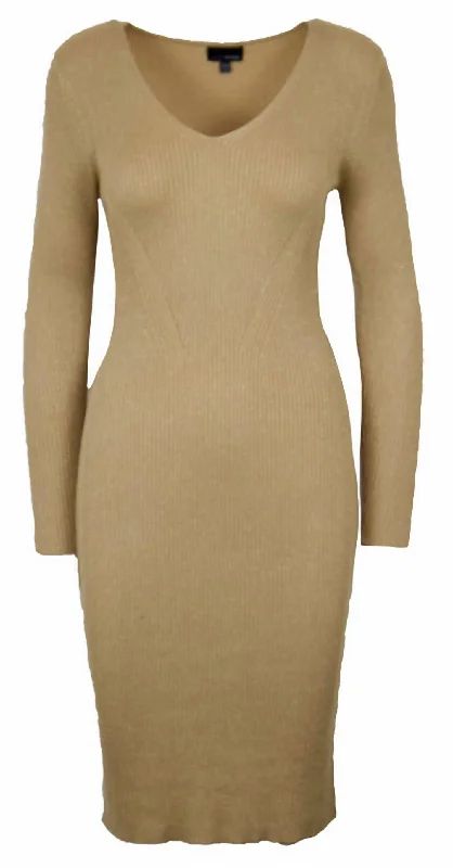 More Discounts, More Joy!More Discounts, More Joy!Elia Knit Midi Dress In Gold