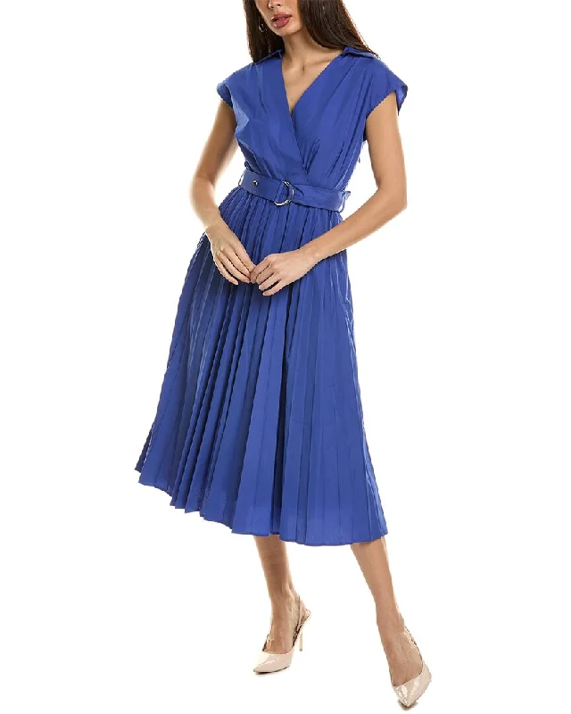 Score Huge Discounts Today!Score Huge Discounts Today!Elie Tahari The Noa Pleat Midi Dress