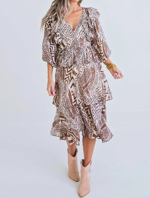 More Discounts, More Joy!More Discounts, More Joy!Geometric Tribal Midi Dress in Brown More Discounts, More Joy!More Discounts, More Joy!Geometric Tribal Midi Dress in Brown