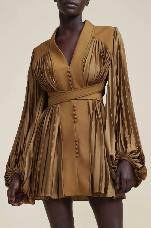 Your Wallet Will Thank You!Your Wallet Will Thank You!George Pleated Satin Mini Dress In Hunter Green Your Wallet Will Thank You!Your Wallet Will Thank You!George Pleated Satin Mini Dress In Hunter Green