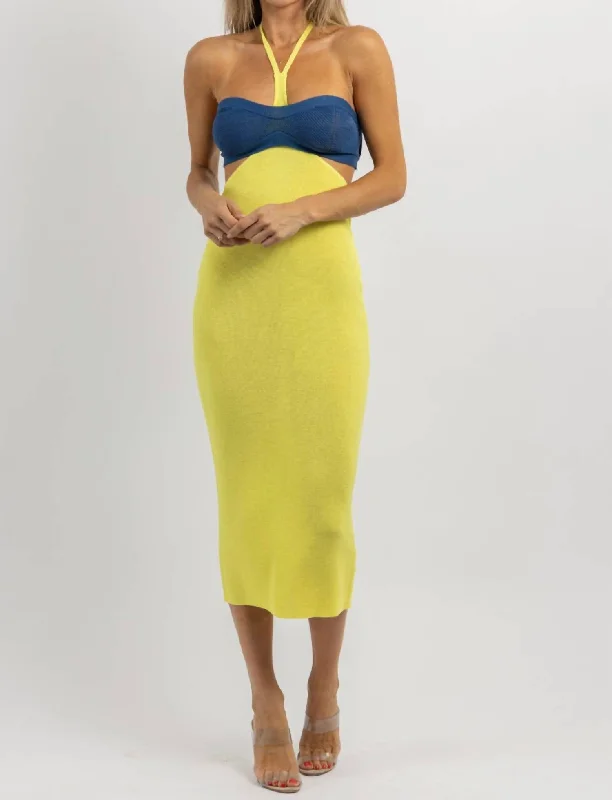Upgrade for Less!Upgrade for Less!Halter Neck Midi Dress In Limoncello