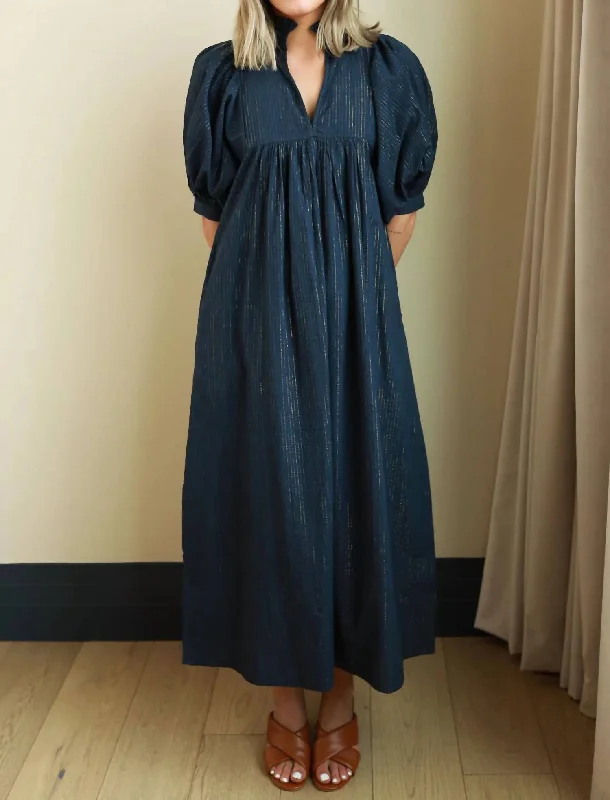 Your Exclusive Offer Awaits!Your Exclusive Offer Awaits!High Neck Midi Dress In Navy Gold Pin Stripe Your Exclusive Offer Awaits!Your Exclusive Offer Awaits!High Neck Midi Dress In Navy Gold Pin Stripe