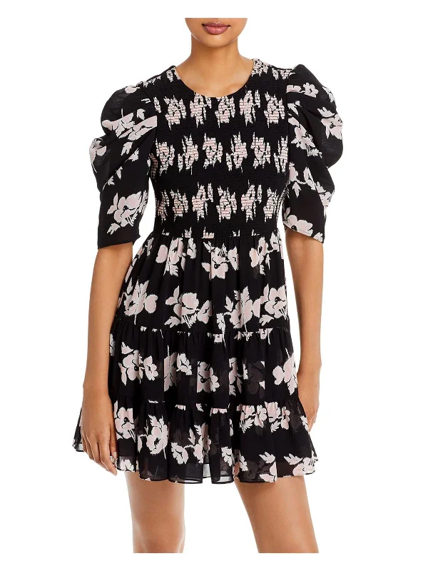 Time to Save Big!Time to Save Big!Hollis Womens Smocked Puff Sleeve Mini Dress
