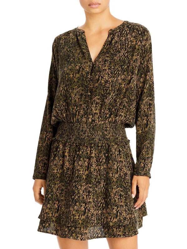 Shop Now and Save!Shop Now and Save!Jasmine Womens Printed Smocked Mini Dress