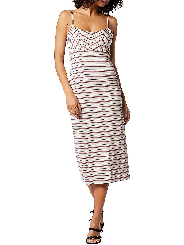 Crazy Discounts Inside!Crazy Discounts Inside!Laurel Womens Linen Blend Knee Midi Dress