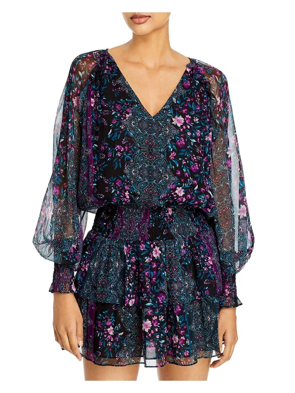 Your Discount is Waiting!Your Discount is Waiting!Logan Womens V Neck Smocked Mini Dress Your Discount is Waiting!Your Discount is Waiting!Logan Womens V Neck Smocked Mini Dress