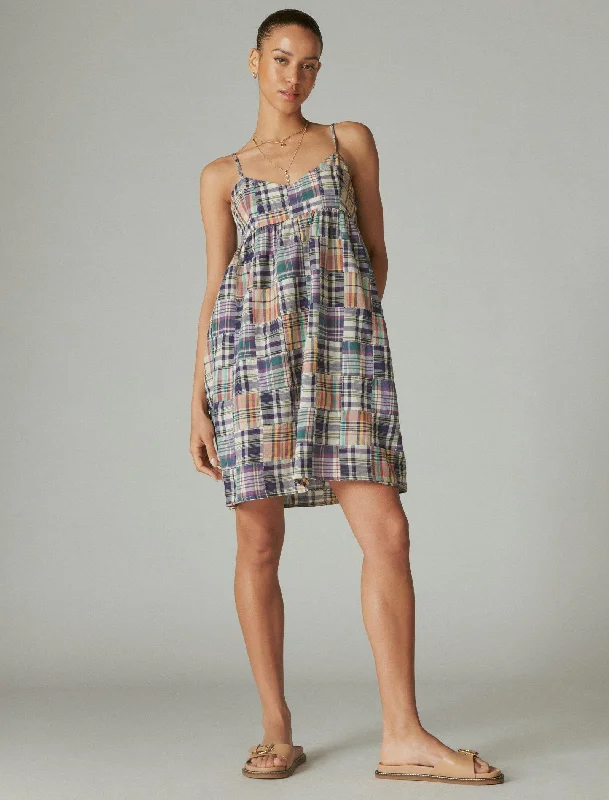 Best Price of the Season!Best Price of the Season!Lucky Brand Women's Patchwork Madras Babydoll Mini Dress Best Price of the Season!Best Price of the Season!Lucky Brand Women's Patchwork Madras Babydoll Mini Dress