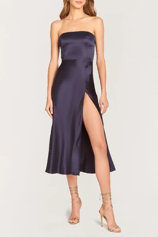 Find the Best Deals Here!Find the Best Deals Here!Mandy Silk Side Slit Midi Dress In Imperial Navy Find the Best Deals Here!Find the Best Deals Here!Mandy Silk Side Slit Midi Dress In Imperial Navy