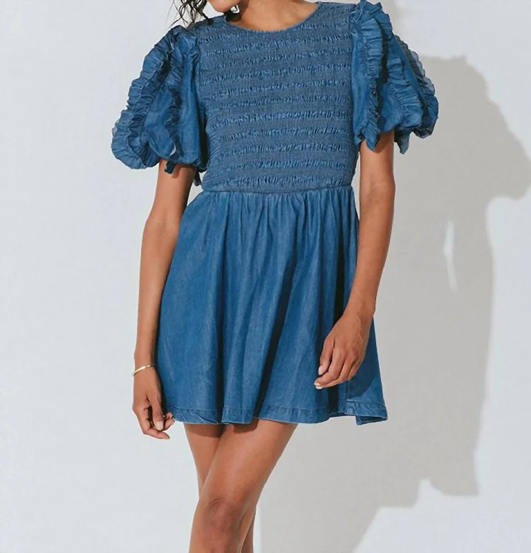 Limited Time Offer!Limited Time Offer!Mya Mini Dress In Classic Blue