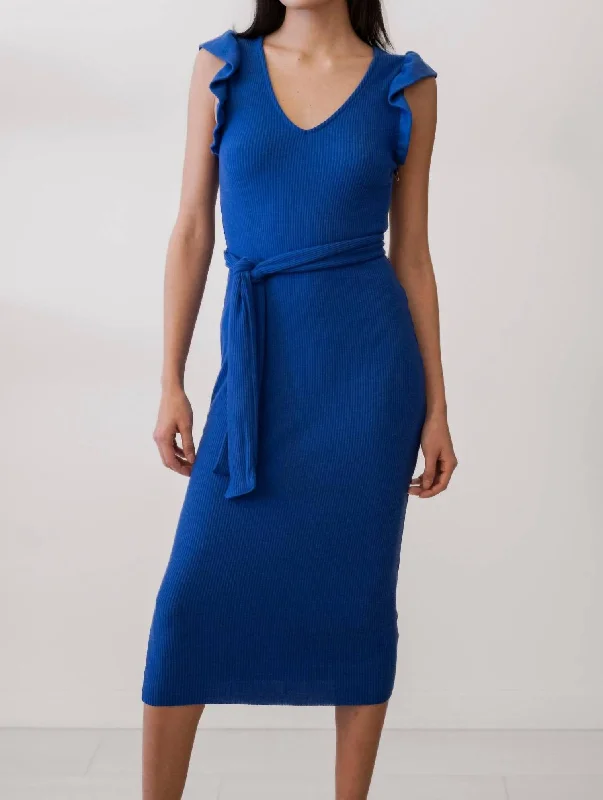 Grab Yours Before It’s Too Late!Grab Yours Before It’s Too Late!Oriana Ruffled Midi Dress In Blue Grab Yours Before It’s Too Late!Grab Yours Before It’s Too Late!Oriana Ruffled Midi Dress In Blue