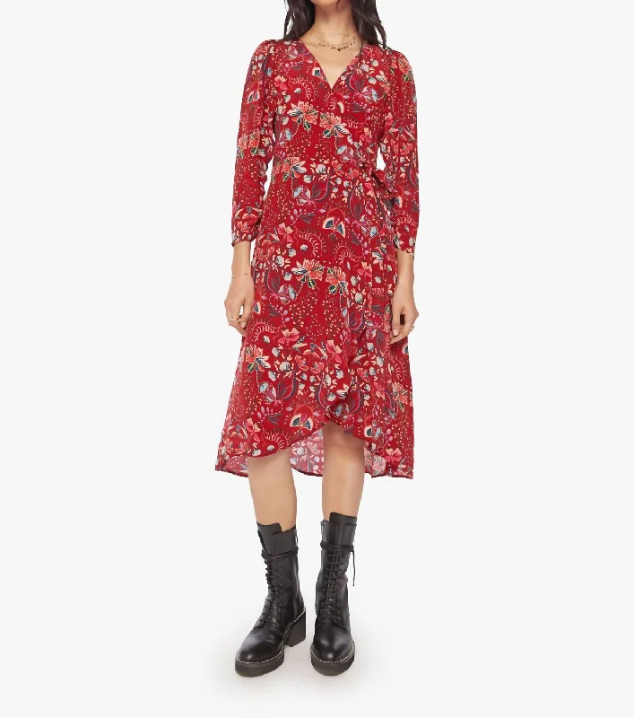 Best Deals Just for You!Best Deals Just for You!Palermo Denia Midi Dress In Red Berry