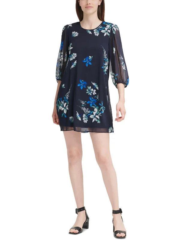 Limited Deals, Unlimited Savings!Limited Deals, Unlimited Savings!Petites Womens Floral Print Short Mini Dress