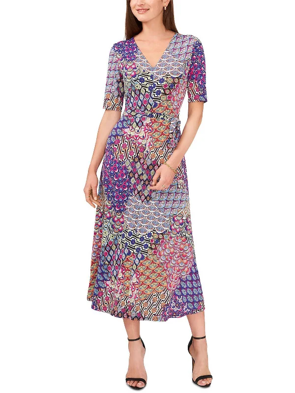 Your Discount is Waiting!Your Discount is Waiting!Petites Womens Jersey Printed Midi Dress