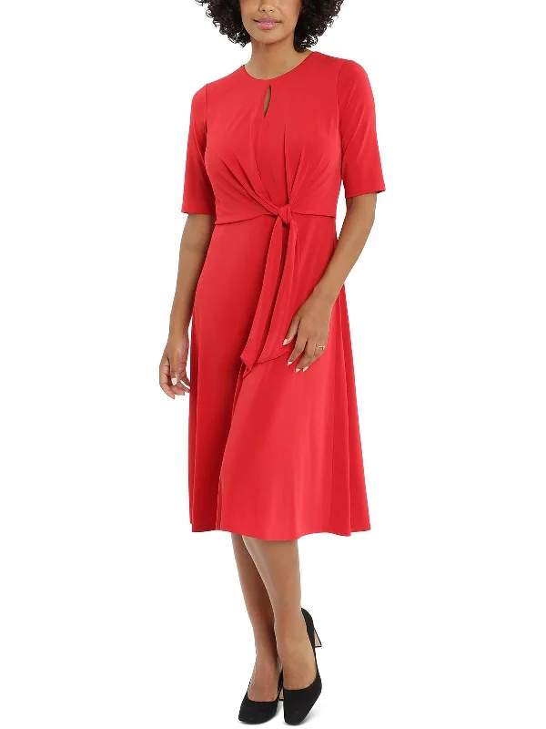 Limited Edition, Limited Price!Limited Edition, Limited Price!Petites Womens Matte Jersey Tie Front Midi Dress Limited Edition, Limited Price!Limited Edition, Limited Price!Petites Womens Matte Jersey Tie Front Midi Dress